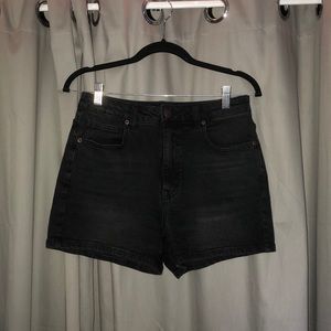Dark gray denim shorts